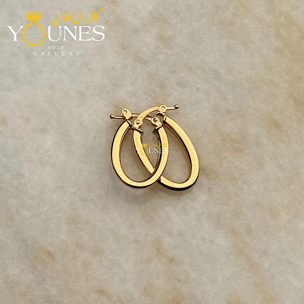 گوشواره طلا بیضی ژورنالی